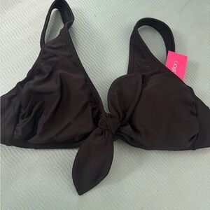 Black Bikini Top with Knot Detail brand new xhilaration nwt size m 4-6
